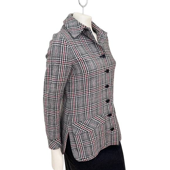 VTG Glen Plaid Button Front Retro Blazer Jacket SZ S - Picture 6 of 11